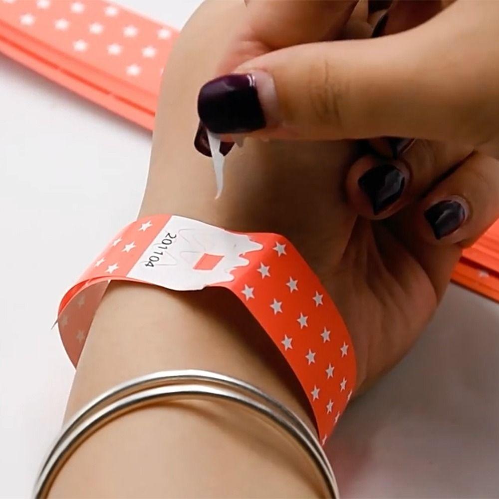 100Pcs Fluorescent Color Paper Fluorescence Wristbands Synthetic Paper Party Bracelets  Nightclub