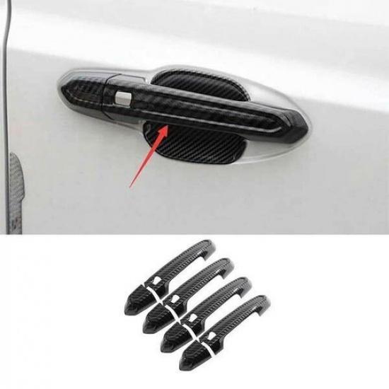 Side Door Handle For Cadillac CT4 CT4-V 2020-2023 Cover Trim 8PCS Carbon Fiber