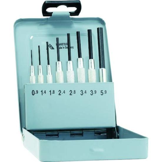 RENNSTEIG Parallel Pin Punch Set with Guide Sleeve, 8-piece Set, 457-100-5