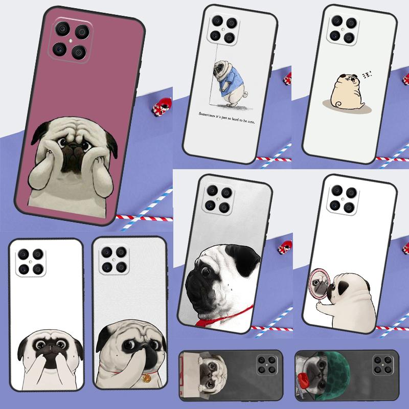 Pug Dog Funny Cartoon For Huawei Nova 12i 11i 8i 12s 9 10 SE Y91 Y90 Y60 Y70 Y72 Y61 P20 P30 P40 Lite P60 Pro Case