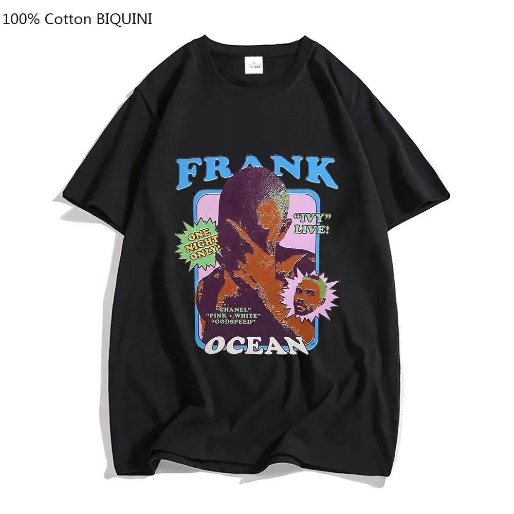 Unisex Hübsches Ästhetisches T-Shirt Frank O-Ocean Blonde Blues Musik T-Shirt Baumwolle Hochwertiges T-Shirt Graffiti High Street Top