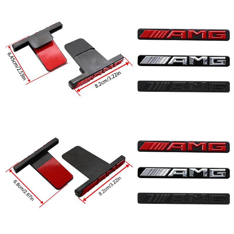 For Mercedes Benz W203 W204 W205 W210 w211 W124 W169 W176 W177 W202 ABS 3D AMG Logo Emblem Car Front Grille Badge accessories QX3