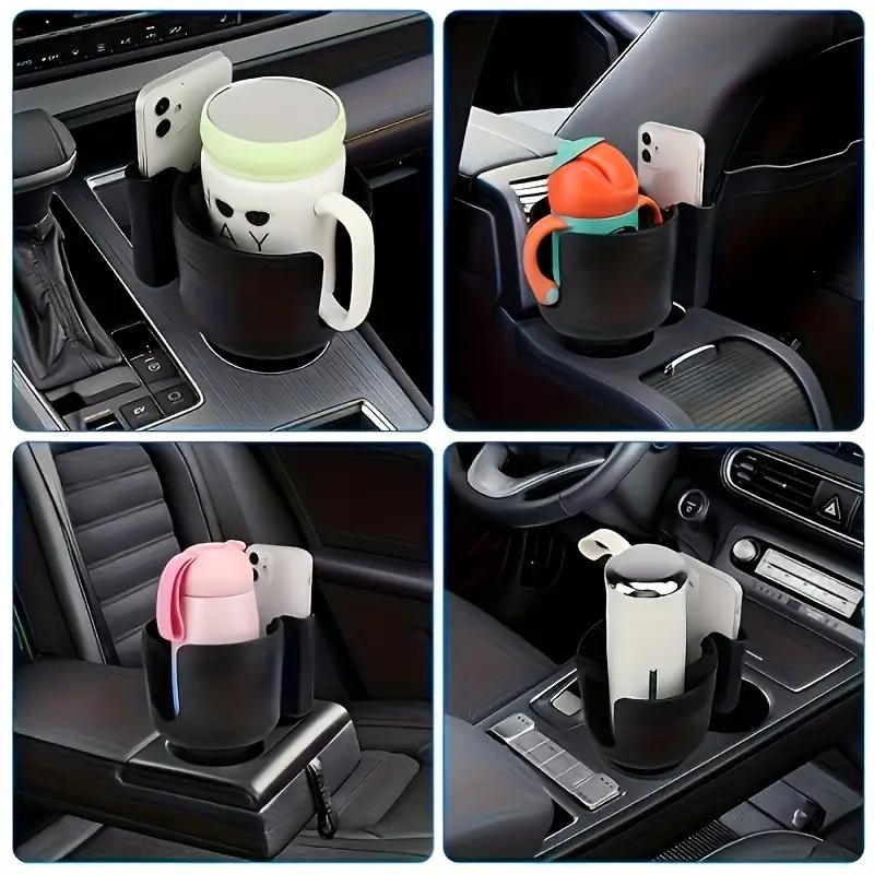 2 In 1 Car Cup Holder & Mobile Phone Stand Adjustable Multi-Functional Large Drink Coffee Bottle Holder Auto Accessories