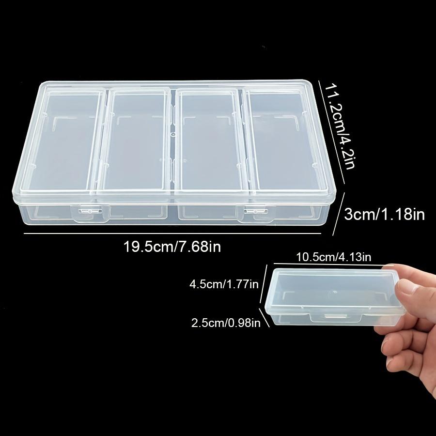 5pcs/set Adjustable Dividers Clear Plastic Storage Organizer Box - Craft & Sewing Supplies Container with Removable Compartments