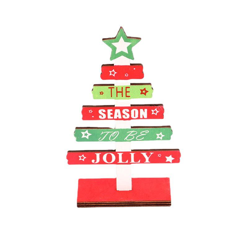 DIY Wooden Christmas Decorations: Mini English Letters Tree Ornaments for Office Desktop