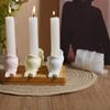 1 Pezzo Portacandele Aromatico a Forma di Fiocco Stampo in Silicone e Resina, Base per Candela a Fiocco Tridimensionale Fai-da-te in Colla gocciolante, Ornamento in Gesso