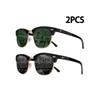 2PCS Classic Polarized Sunglasses Men Women Retro  High Quality Sun Glasses Rivet Female Male Fashion Mirror Sunglass