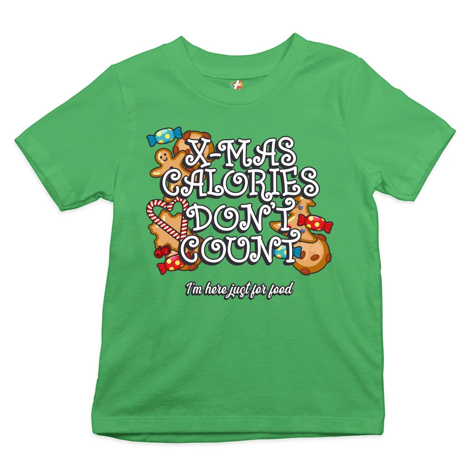 X-Mas Calories Don t Count Youth kids boys T-Shirt Merry Christmas Naughty or Nice Kids 110