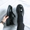 Men Oxfords Black Platform Elevator Punk Lacing Shoes Height Increase Thick Sole Leather Shoes