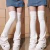 Harajuku Y2k Jente Gotisk Lolita Overkne Leggvarmere Tilbehør Jk Horn Strømper Retro Estetikk Stablede Benslutt Deksel Ermer