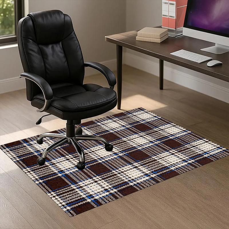 Plaid Pattern Pattern Area Rug, Office Carpet Indoor Outdoor Entrance Doormat, Non-Slip Soft And Comfortable, Living Room, C122041