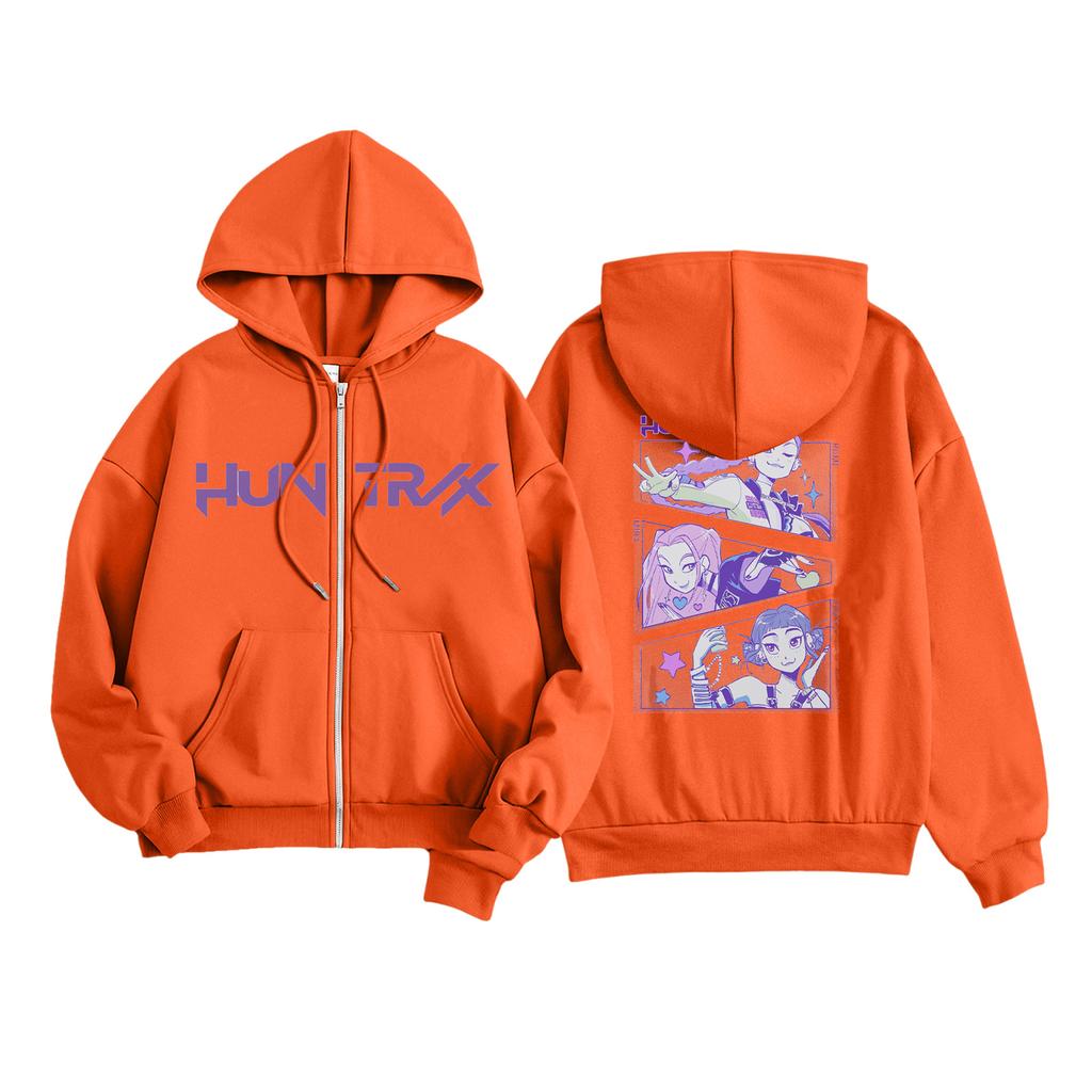 Kids Fashion Women's Lightweight Long Sleeve Zipper Hoodie Printed Hoodie With Pockets
