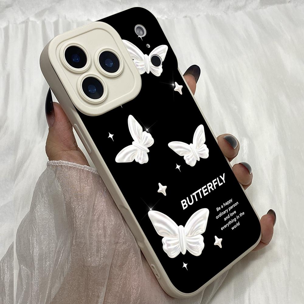 M292 Butterfly Cute Cartoon Art Angel Eyes Soft Phone Cases for iPhone Samsung Galaxy Xiaomi Rdemi Huawei Honor Infinix Realme OPPO All Model TPU Case