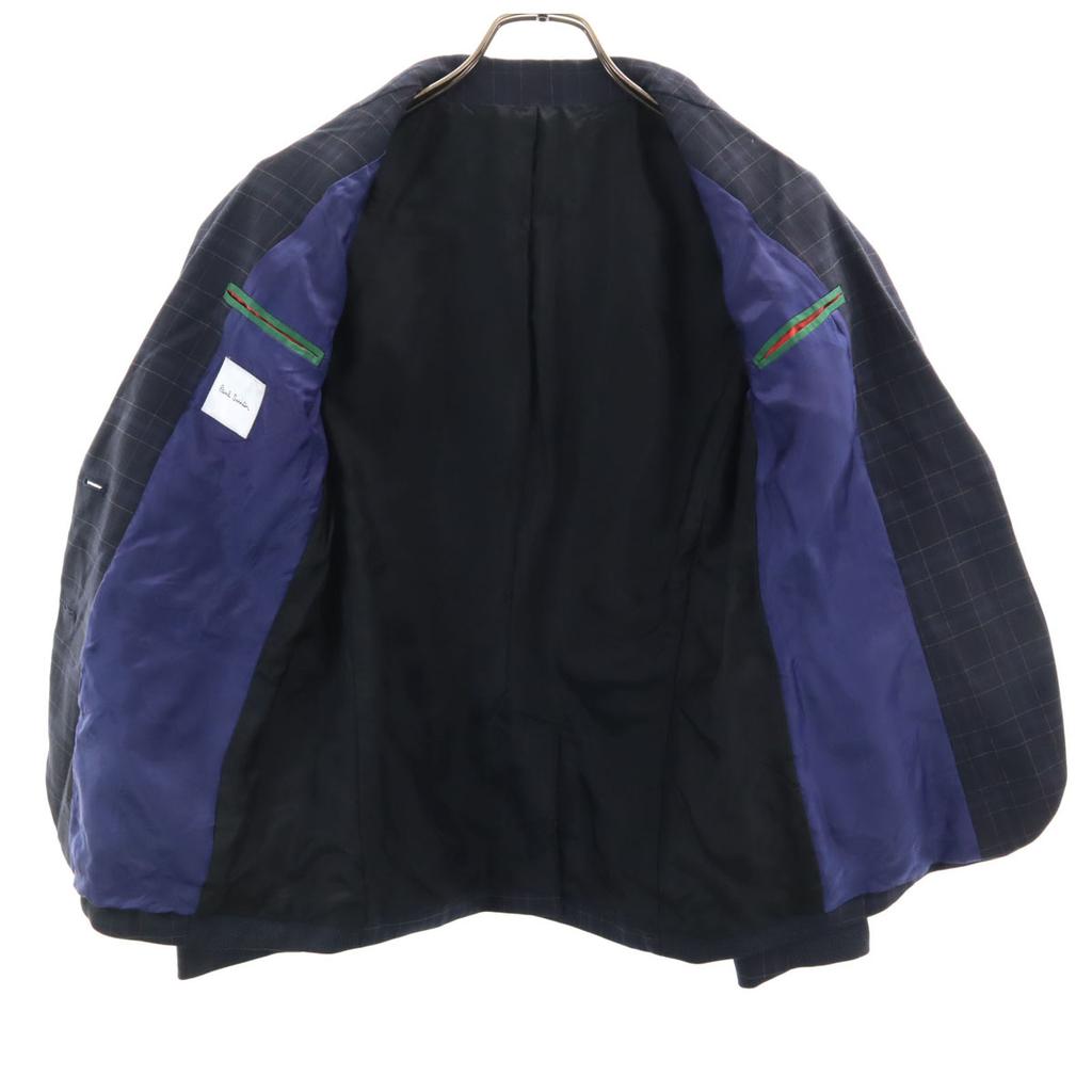 Paul Smith Made In Japan Check Pattern Tailored Jacket 40 Navy Women Used