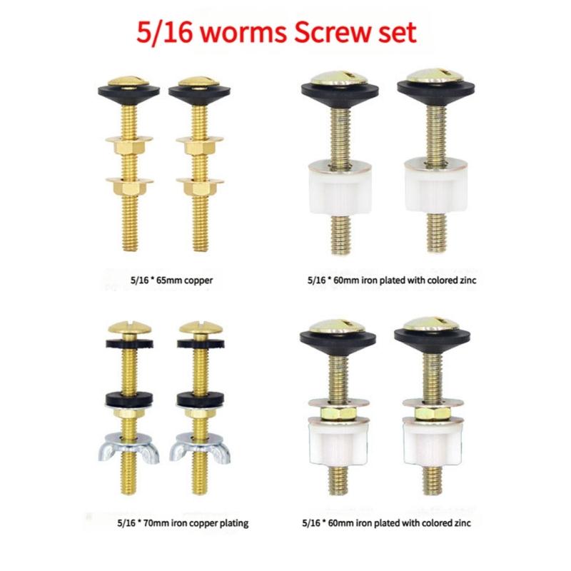 Strong Toilet Tank Mounting System Rustproof Metal Bolts Locking Nuts Sealing Gaskets Universal Application for House