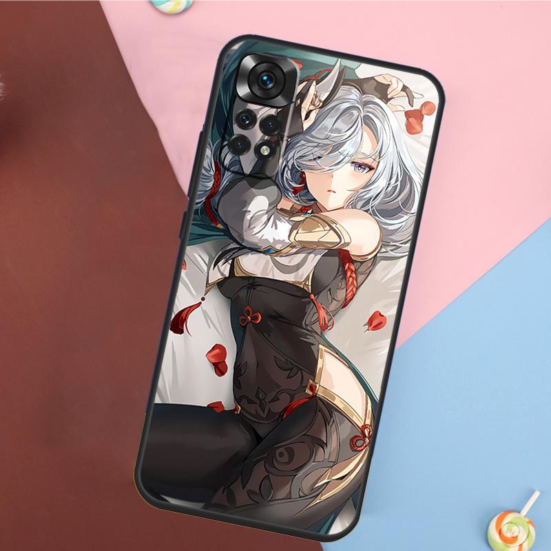Genshin Anime Shenhe Cover For Xiaomi Redmi Note 14 13 12 9 10 11 Pro 9S 10S 11S 12S Redmi 14C 10C 12C 13C Case