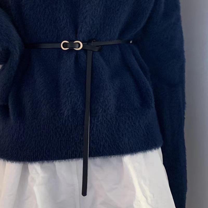 Small Thin Belt for Girls Decorative Dress Versatile Women's Belt with Sweater Skirt
