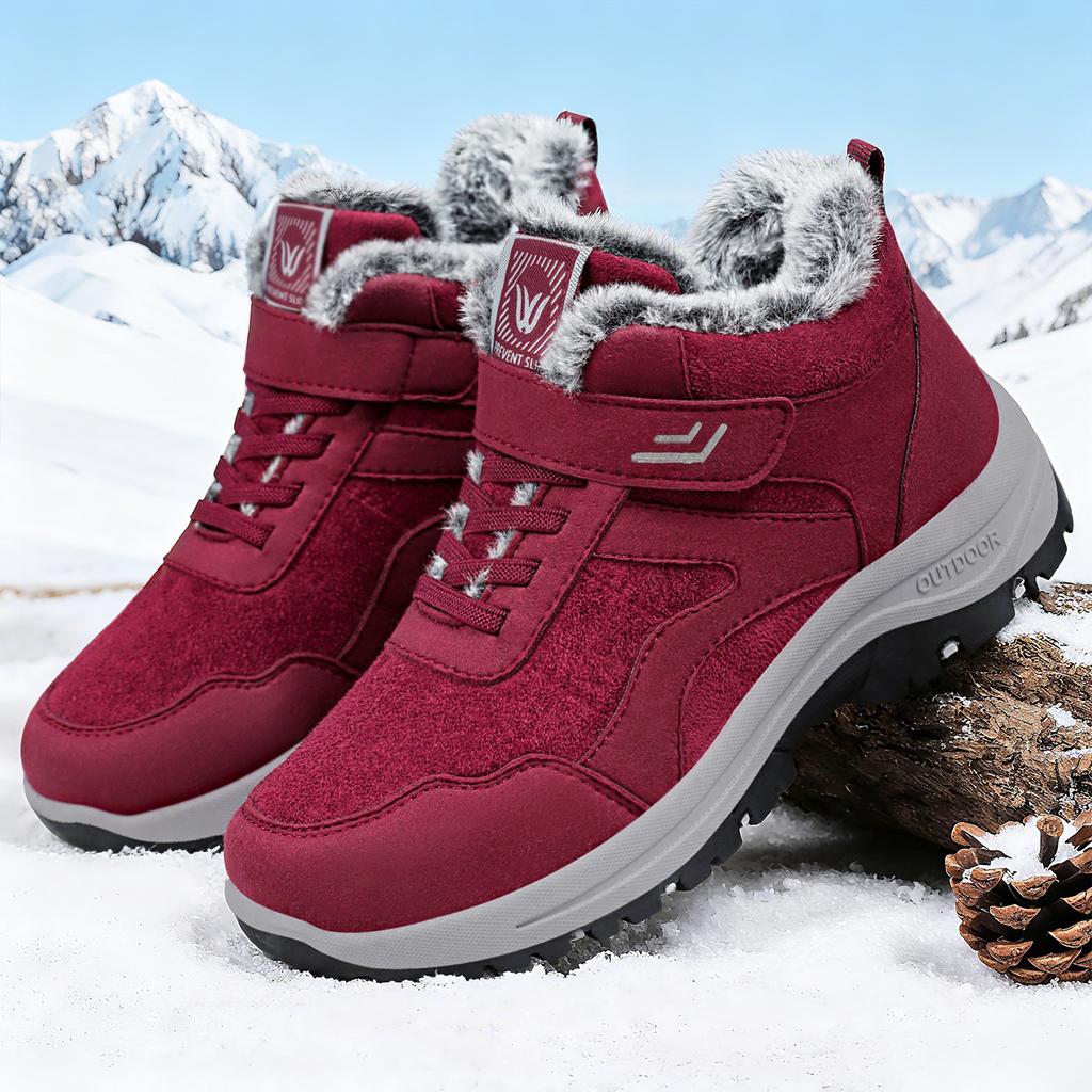Women's shoes autumn and winter cotton shoes snow boots Velcro winter shoes thickened women's boots versatile and velvet