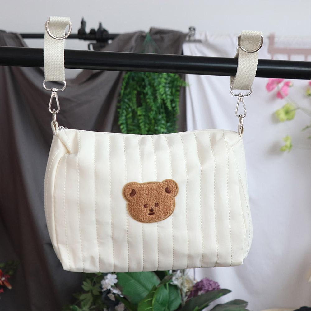 Quilted Cotton Pram Storage Bag Zipper Mommy Bag Cute Stroller Organizer Bag  Baby Stroller Pouch