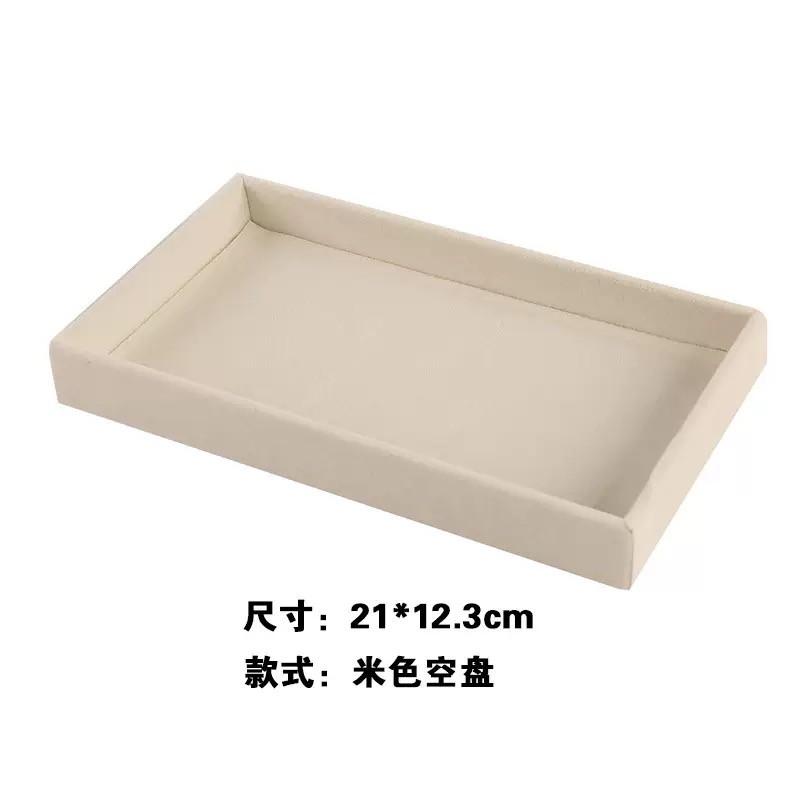 

Velvet Jewelry Display Exquisite Jewellery Holder Portable Ring Earrings Necklace Organizer Storage Box Organizator Trays Beige