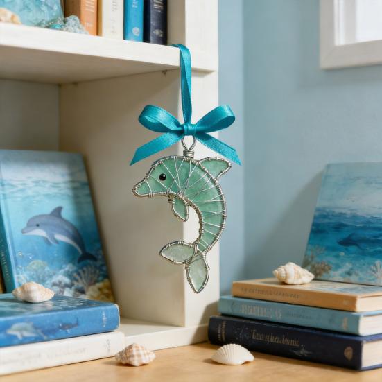 Car Pendant Handcrafted Sea Glass Ornament Sea Turtle Octopus Seahorse Ocean Animal Design Ornament Beach