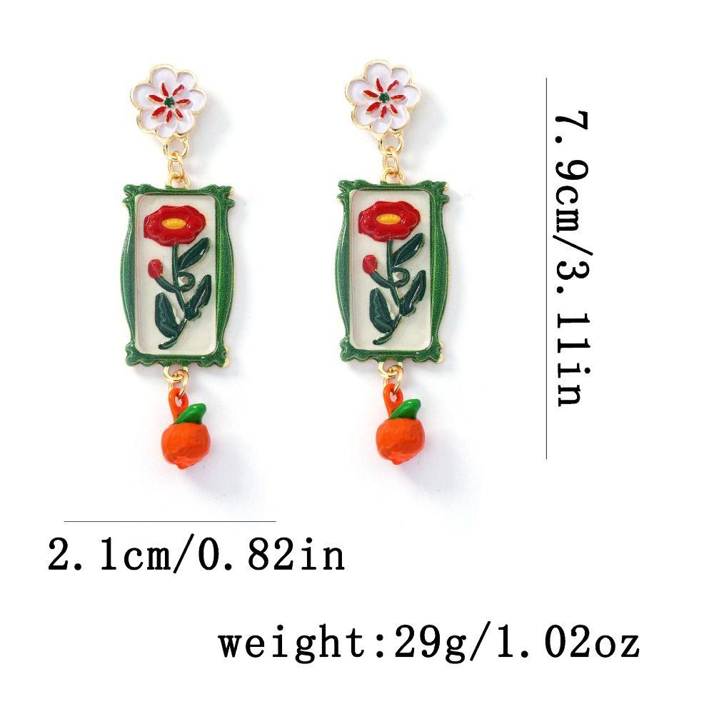 Charm Metal Geometric Stud Earrings Painting Bohemian Dangle Earring Gift