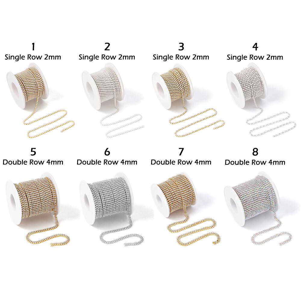 Gold Sliver Tassel AB Dense Claw Chain Glitter Crystal Diamond Beads  Home Decor