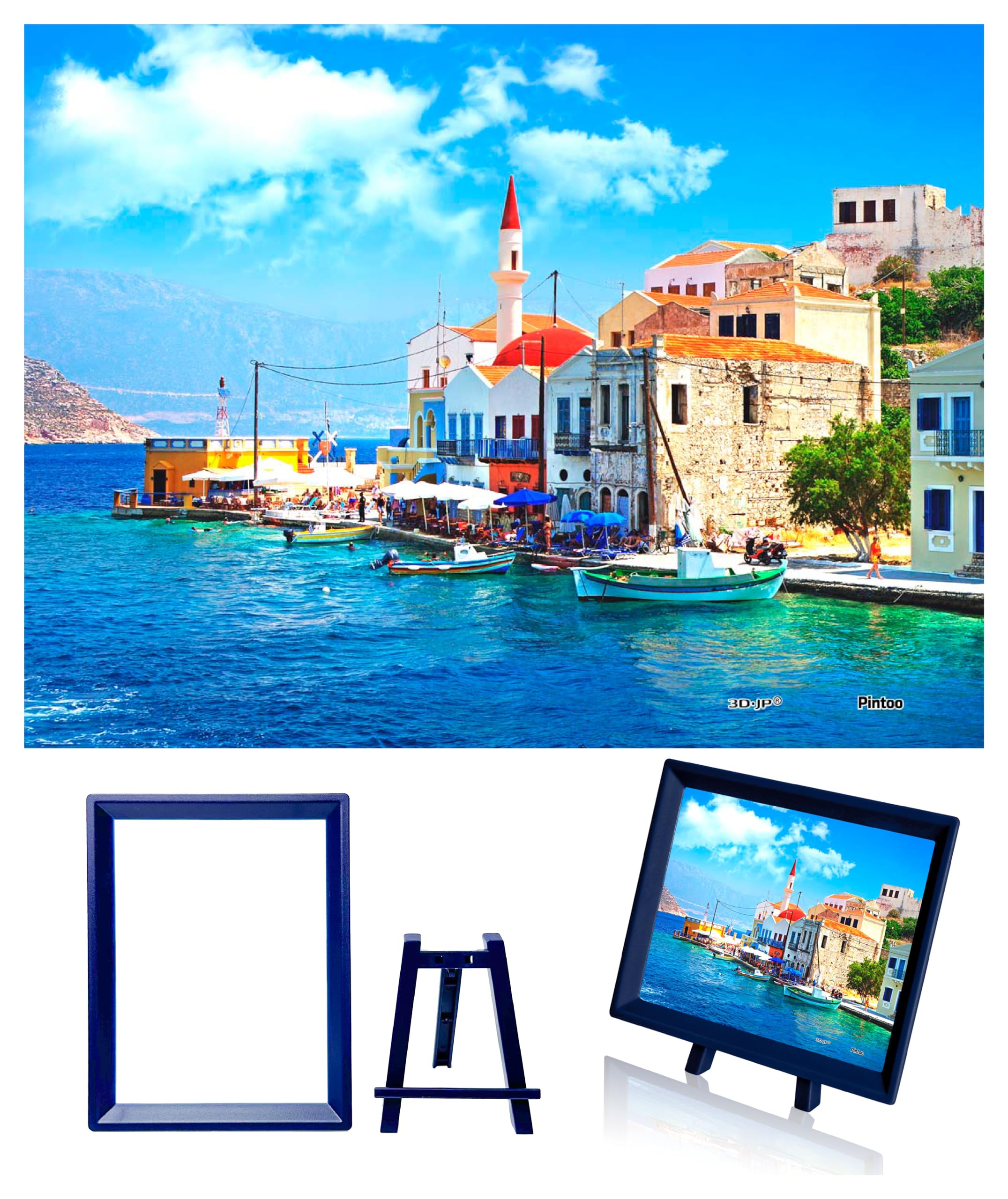 

Pintoo Мини Пластиковый Пазл для Детей и Без Сломанных Защелок 150 Деталей Греческий Порт (8x10cm) Взрослые, Штуки, [P1044]