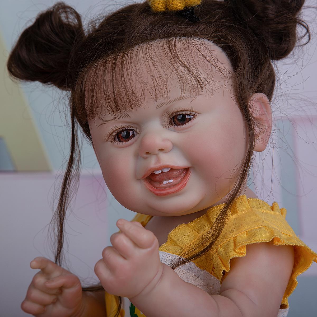 

Корневые волокна волос Возрождается Baby Dolls 22 inch Посмотрите реальные младенцы Силиконовые новорожденные куклы Виниловые куклы Игрушки для детей Подарки