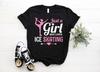 Just a Girl Who Loves Ice Skating Figure Skate Figure Skater Gift T-Shirt, Figure Skaters Birthday Present, Instructor Teacher Coach Shirts,