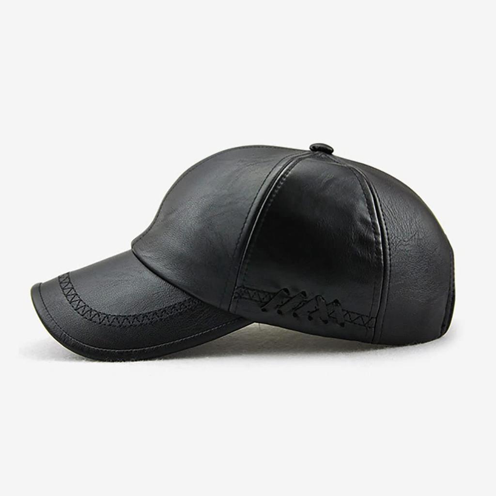 WHITE FANG Leather Plain Synthetic CA470 Cap, Leather, Leather, Casual, Stylish, Men's (Camel)