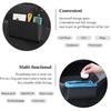 DXNQ Car Trash Can, Leather Foldable Hanging Trash Bag, Multi-Function Mini Storage Box Garbage Can for Car Back Seats and Side Door, Black