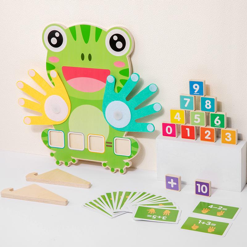CPC CE Children's Finger Counting Puzzle - Early Education Wooden Mathematics Toy for Kindergarten (Addition & Subtraction)