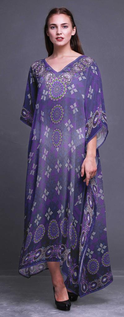 Phagun Floral Ethnic Womens Long Beach Kaftan Beachwear Bikini Coverup Maxi