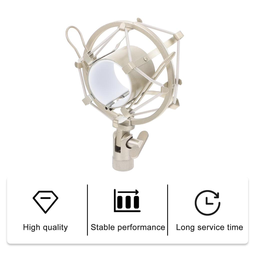 Toyvian Shock Mount Microphone Mic Holder Microphone Holder Metal Microphone Adjustable Removable PC Live Recording 1pc White Anti-Vibration