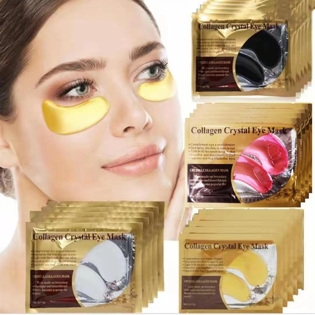 10 Pair Gold Masks Crystal Collagen Eye Mask Anti-Aging Wrinkles Face Care Mask Eye Patches Eliminates Dark Circles Fine Lines Gel Pads