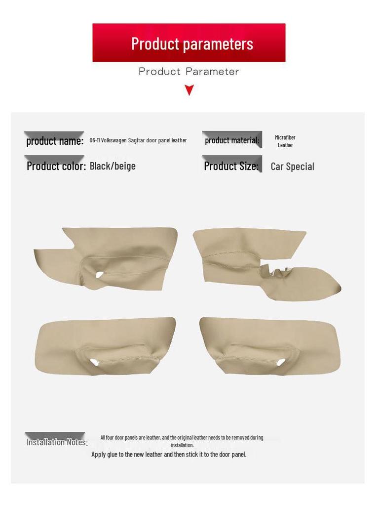 VW Old Sagitar/Golf 5 Door Panel & Armrest Leather Wrap (2006-2011) for Interior Upgrade