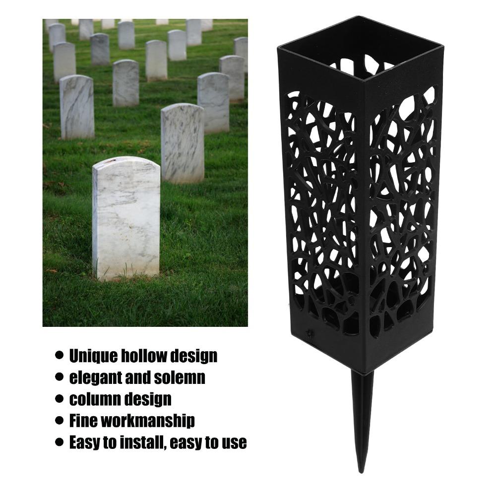 Chinese Style Grave Flower Vase Hollow Design Memorial Vase Cemetery Basket Floral Arrangement