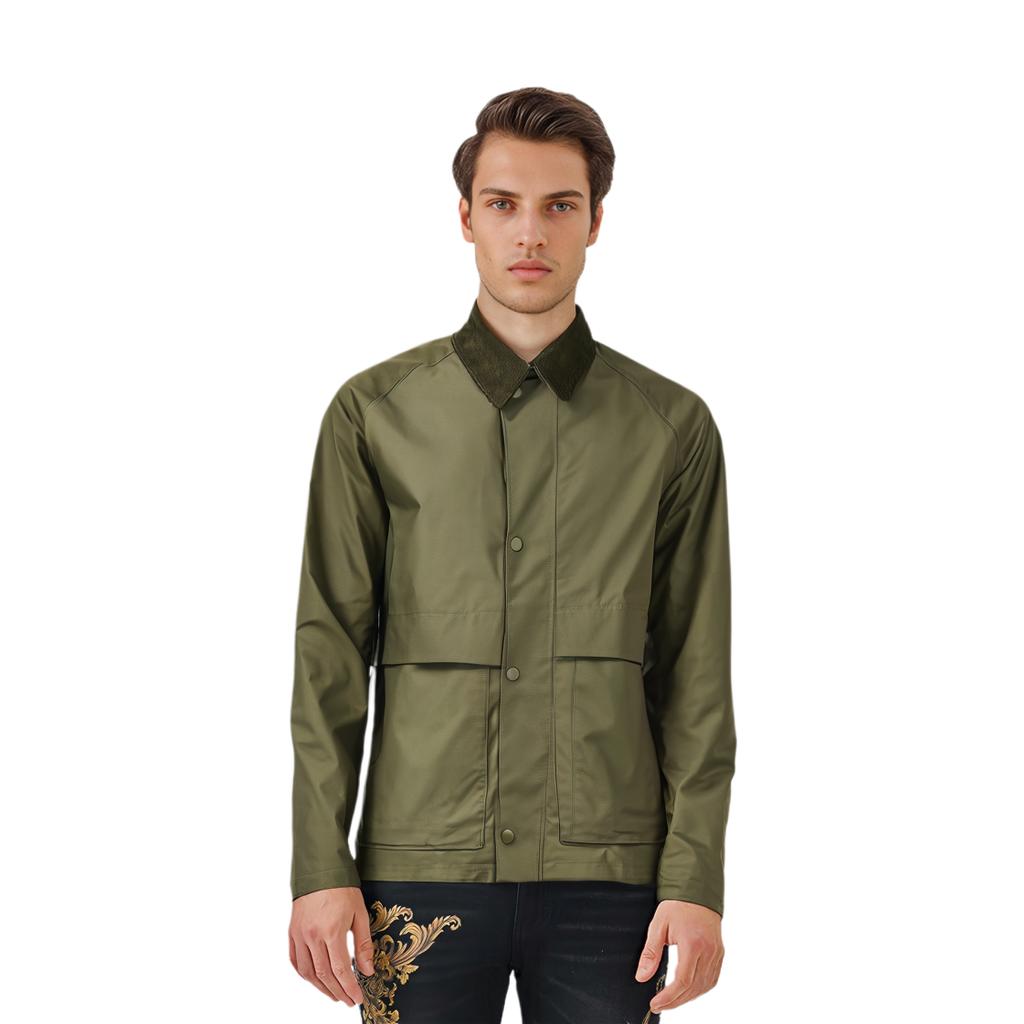UNIQLO Solid Color Lapel Single-Breasted Long Sleeve Jacket Men jackets Olive 470989-56