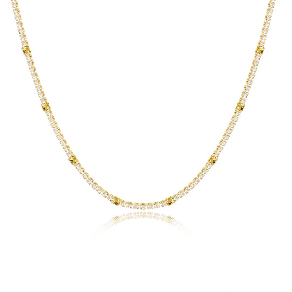 

New Design 1 Row Shiny Tennis Chain Necklace HipHop Iced Out Bling AAA+ Cubic Zircon Choker Gold Plated For Women Men Jewelry