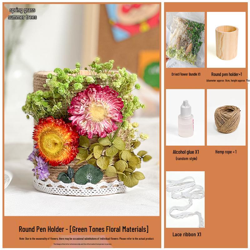 Preserved Flower Pen Holder DIY Kit - Mid-Autumn Festival Parent-Child Activity or Team Building