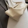 Minimalist Leather Shoulder Bag for Women with Flap Cover Long Strap Elegant Daily Carry Bag