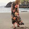 Women's Casual Comfortable Floral Print Sleeveless Cotton Pocket Dress