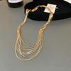 Copper Link Long Tassel Choker Exquisite Luxury Jewelry Multi-Layer Tassel Necklace  Wedding Bridal