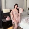 Sexy pajamas women's golden velvet with chest pad suspender nightgown nightgown ironing silver starry sky Korean velvet loungewear available