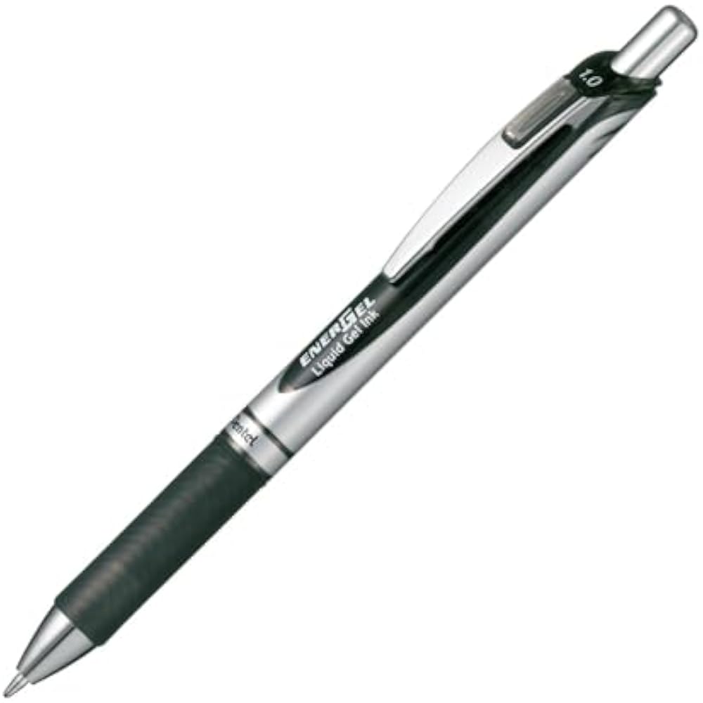 Pentel Ballpoint Pen Gel Ink Gel Knock Type 1.0mm Silver Shaft BL80-A Black