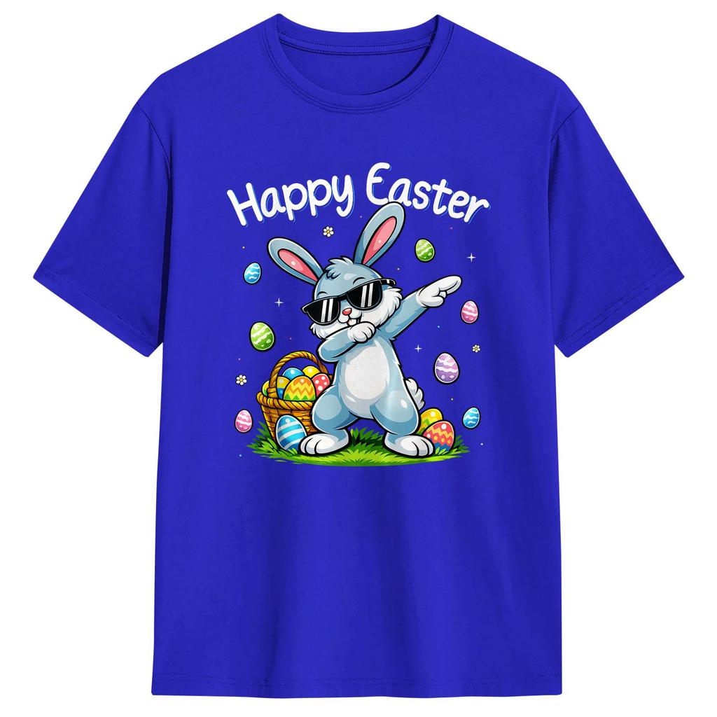 Funny Dabbing Bunny Easter Happy Easter T Shirt Summer Harajuku T Shirts Unisex Cotton O Neck XL XL XL Clothing YK Basic Tops