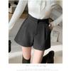Høst Vinter Høy Midje Temperament Ullstoff Vide Ben Shorts Kvinner Casual Allsidige Korte Bukser
