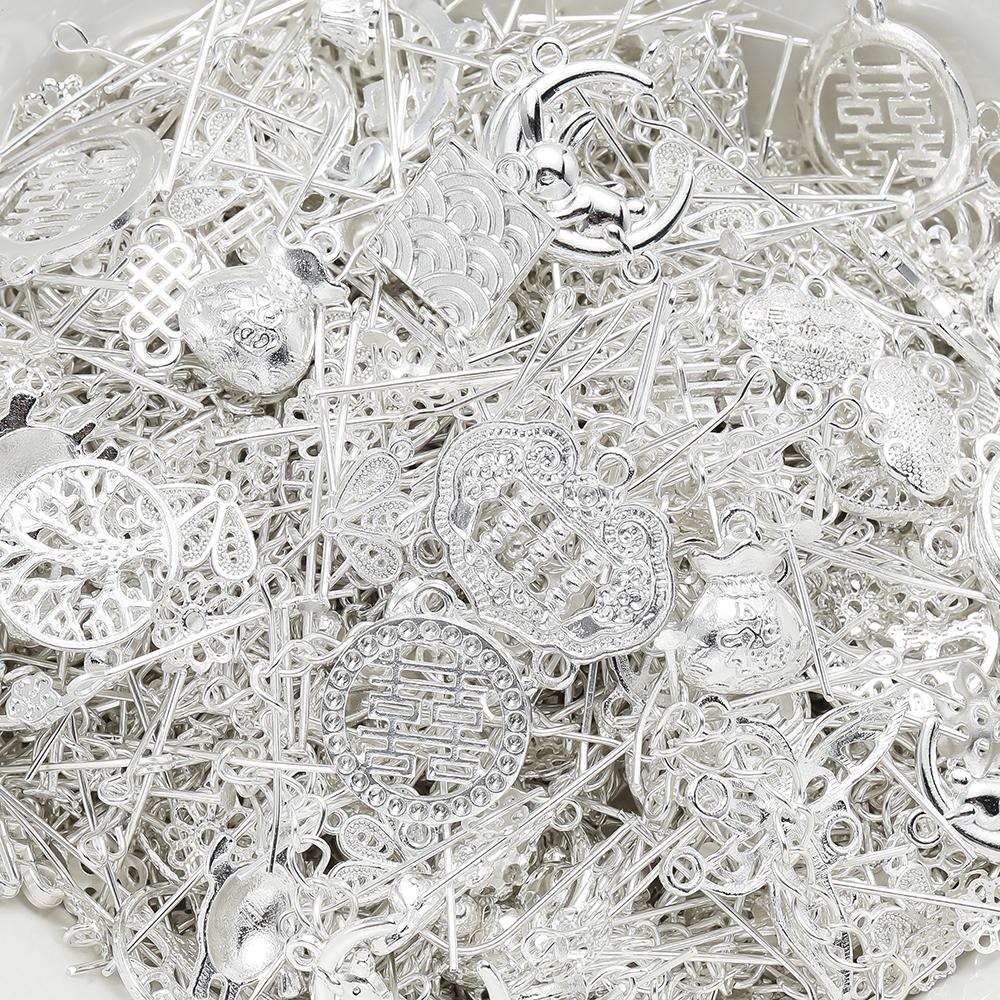 

20/50grams Alloy Metal Jewelry Findings Material with CCB Beads Frame for DIY Earrings Bracelet Jewelry Making Accessories 20grams серебряный