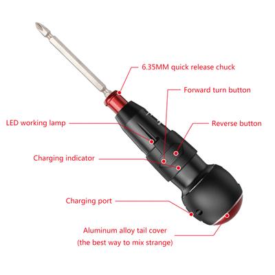 Cordless Electric Screwdriver Mini Home Screwdriver with Magnetic Tip Work Light USB Rechargeable for DIY